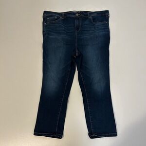 Torrid Womens Size 20 Super Skinny Crop Midfit Jeans Dark Wash‎ Stretch